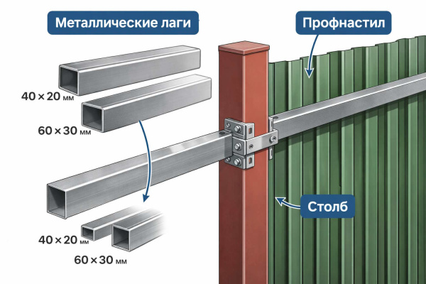 Лага для забора 60х30 3м